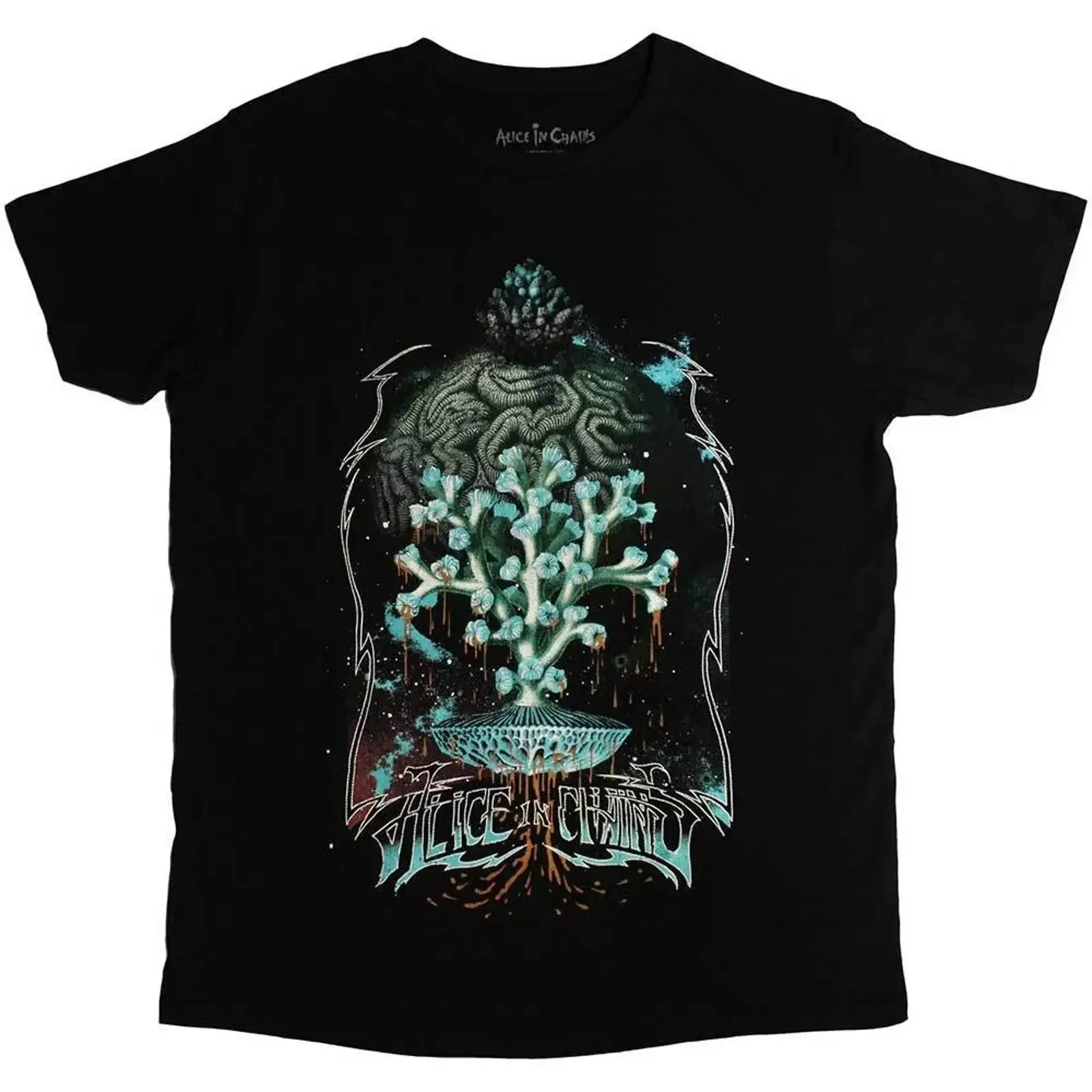 ALICE IN CHAINS Spore Planet T Shirt OFFICIAL MERCHANDISE vintage Washed Stretched Versatile Top For Everyday Wear Stylish