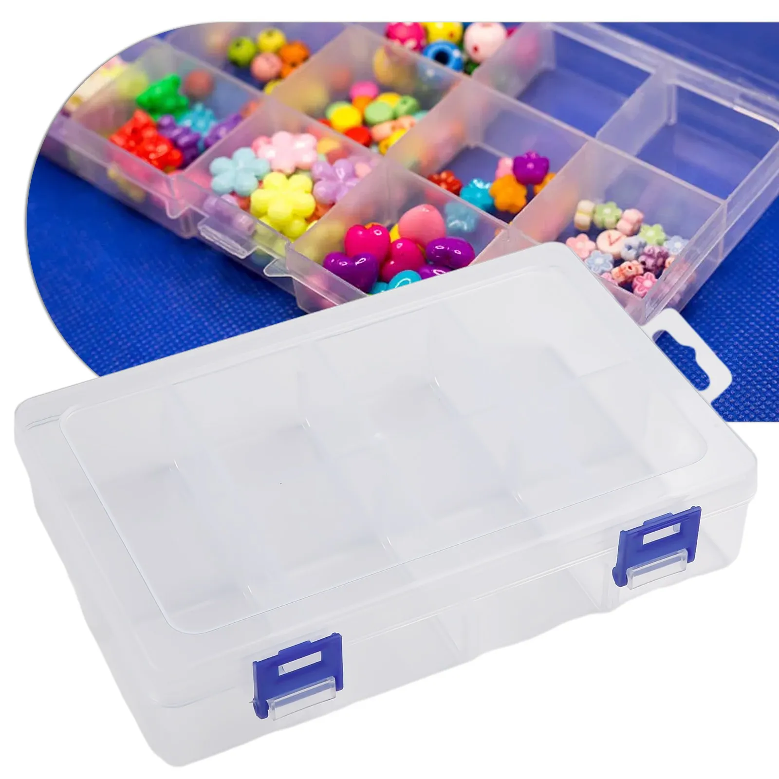 Adjustable 8 Gri== Compartm===Plastic Storage Box ==ewelry Earring Bead Screw Ho======r Case Display Organizer Container Storage