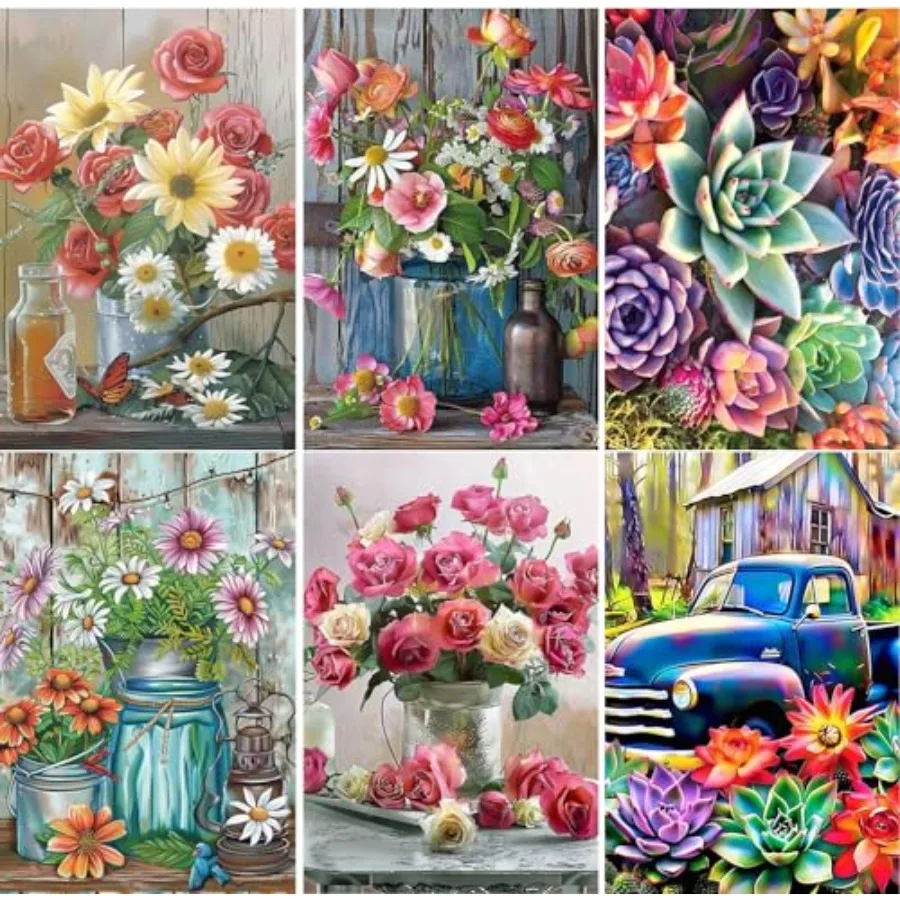 

Набор из 6 комплектов для алмазной вышивки 5D для взрослых и начинающих, наборы для алмазного искусства, наборы для рисования стразами, наборы для рукоделия, декор для дома и стен