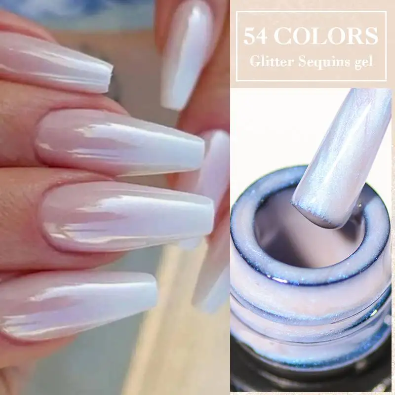 7 مللي ضوء القمر الأبيض بريق هلام مسمار البولندية مهرجان التسلق شبه دائم الأشعة فوق البنفسجية جيل للأظافر الملونة مسمار الفن البولندية هلام الورنيش #1