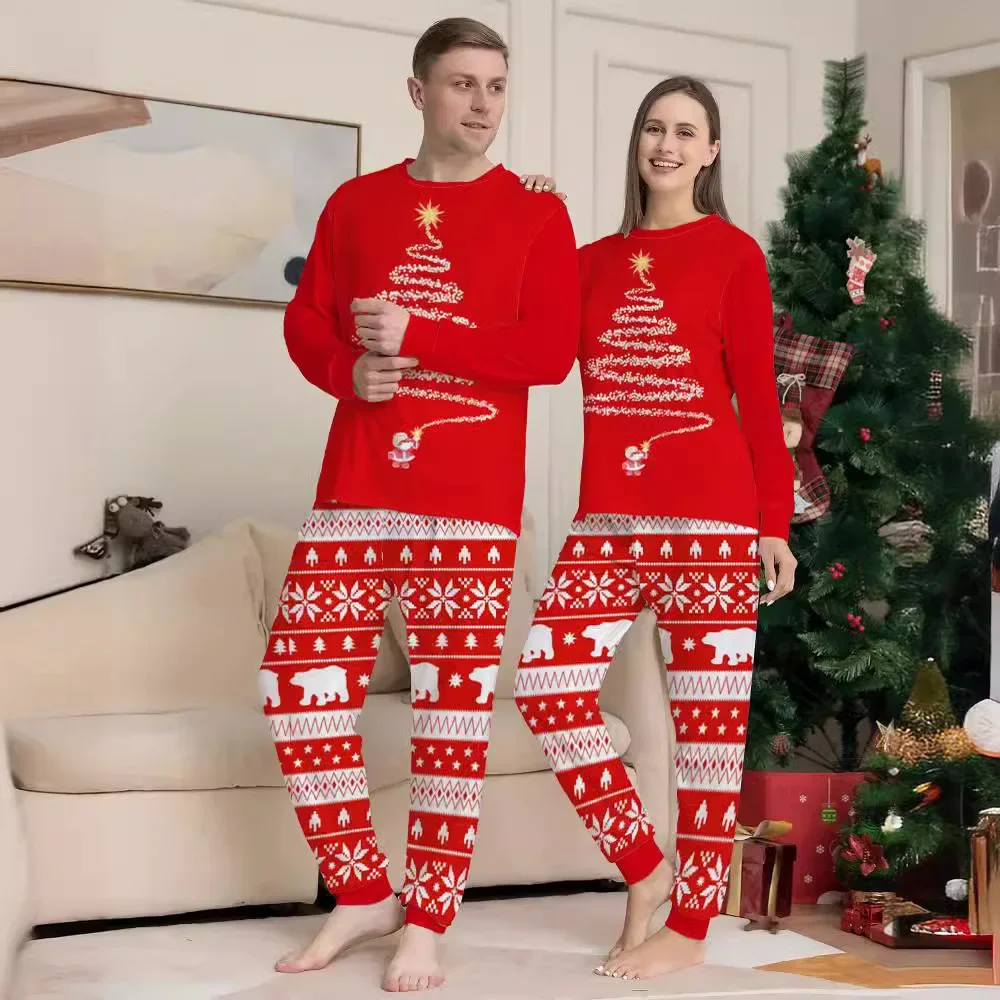 Merry Christmas Print Baby Mom Daughter Dad Son Matching Pajamas Set Soft Loose Sleepwear Loungewear Xmas Family Look Pyjamas