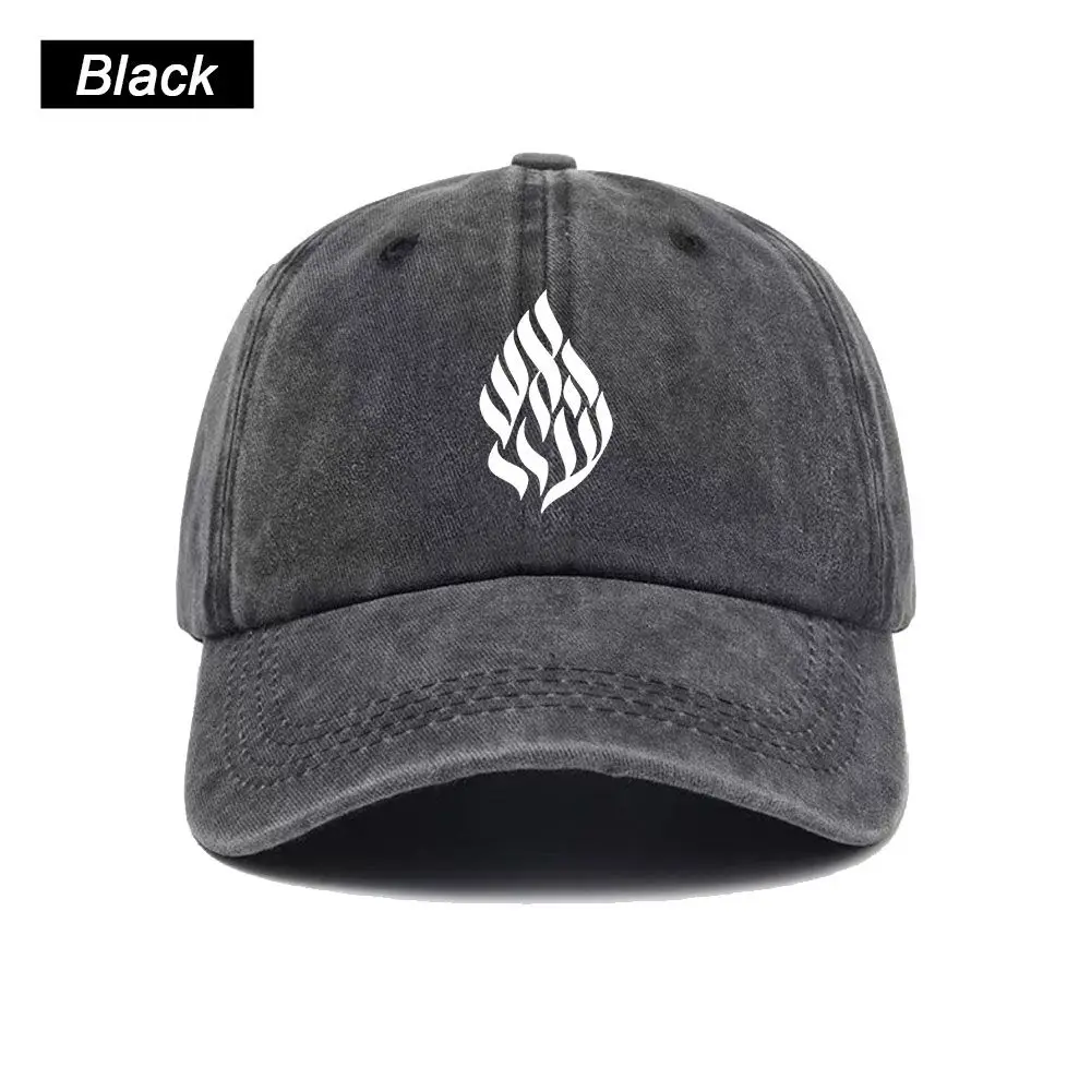 Vintage Washed Baseball Cap My Fire Rebbe Nachman Print Graphic Unisex Streetwear Casual Trucker Style Summer Cotton Sun Hat