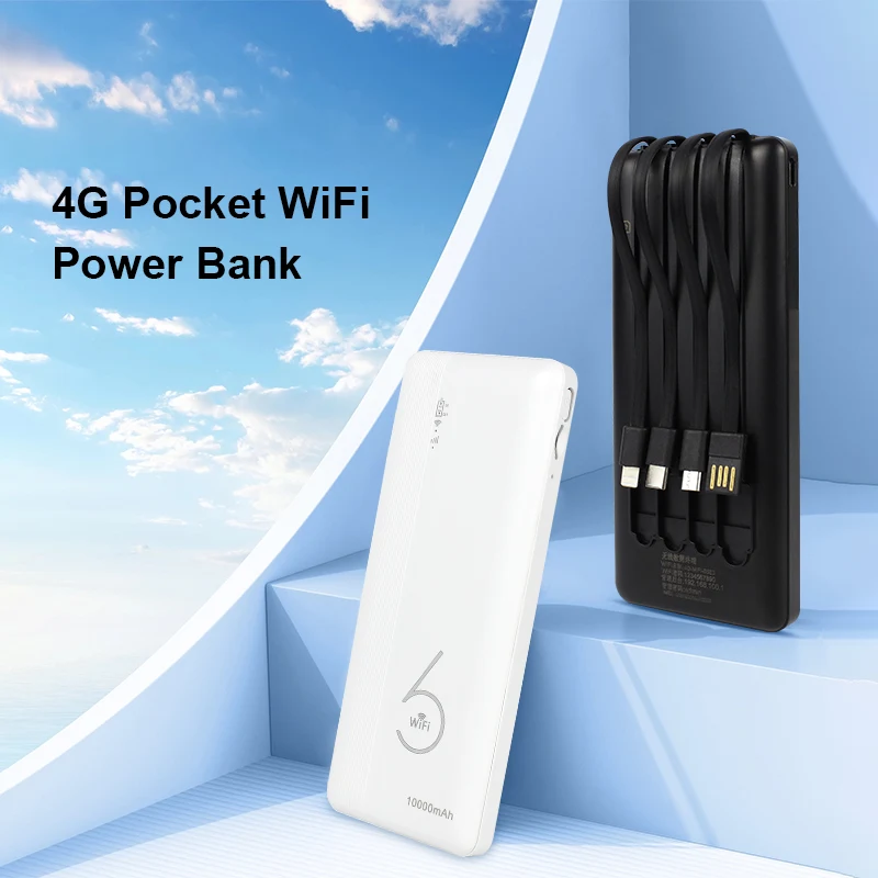 Oem/odm mini portátil 4g lte wifi6 roteador sem fio 10000mah com slot para cartão sim powerbank roteador wifi hotspot com banco de potência