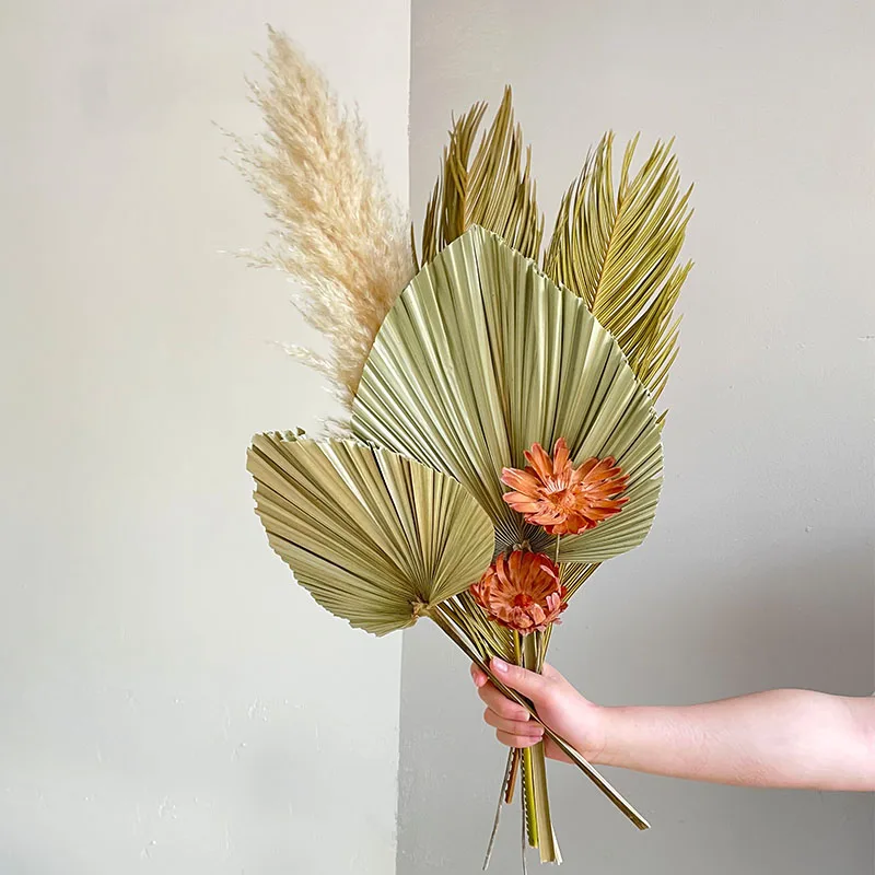 1set Dried Palm Leaves Dried Palm Fans Bohemian Dried Palm Spears Real Dried Plants Palm Leaves Wedding Home Room Decor