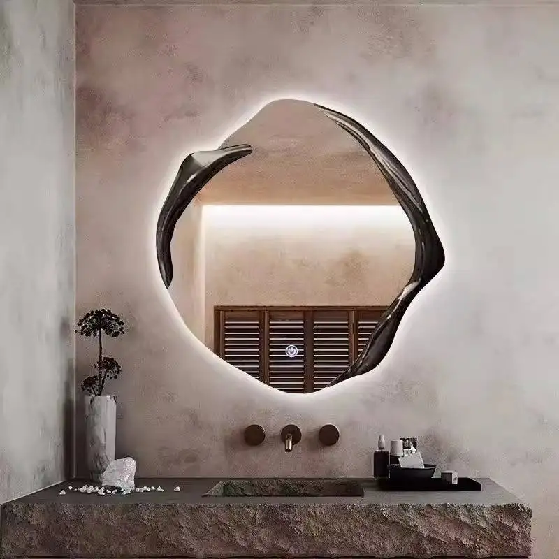 Dress Light Decorate Mirror Sensor Toilet Universal Aesthetic Accessories Wall Art Home Vanity Wood Espejos Para Pared Miroir