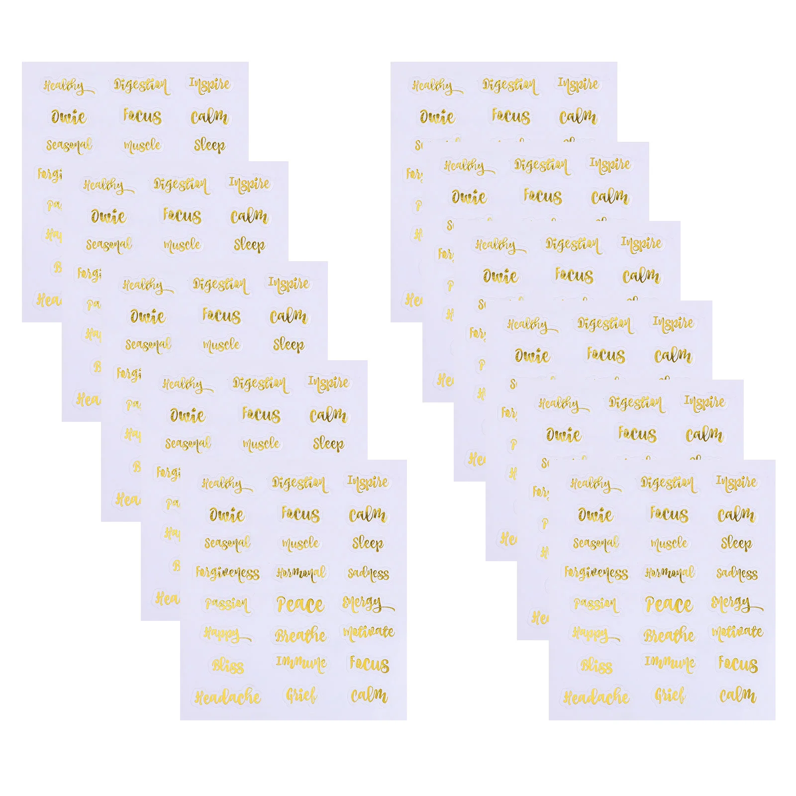 Labels Sticker by Letter Essential Oil Bottle Stickers Decal Perfume Decals Golden Pvc