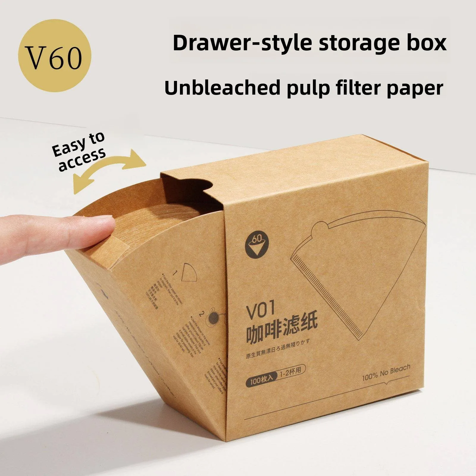 Conical Coffee Filter Paper for V60 Hand-Poured Coffee Dripper  American Coffee hine 00 eets Filter Paper