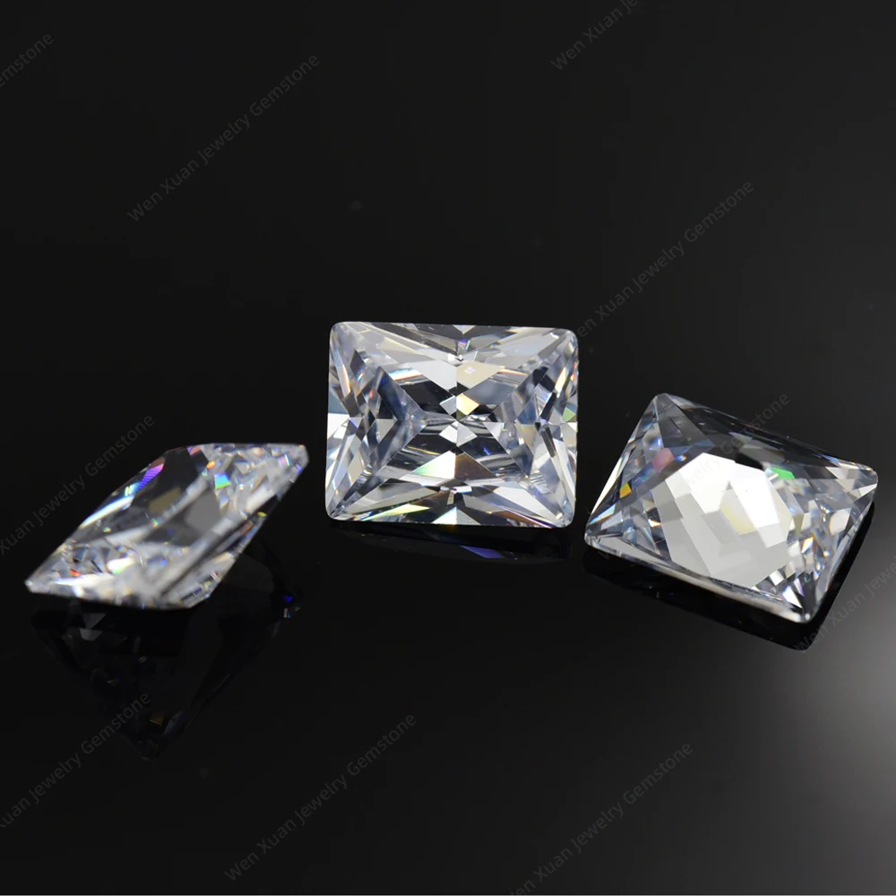 Good Choice for Homemade Jewelry rectangular shape 5A stone CZ Size 1.5x2-13x18mm White Loose Cubic Zirconia Stone