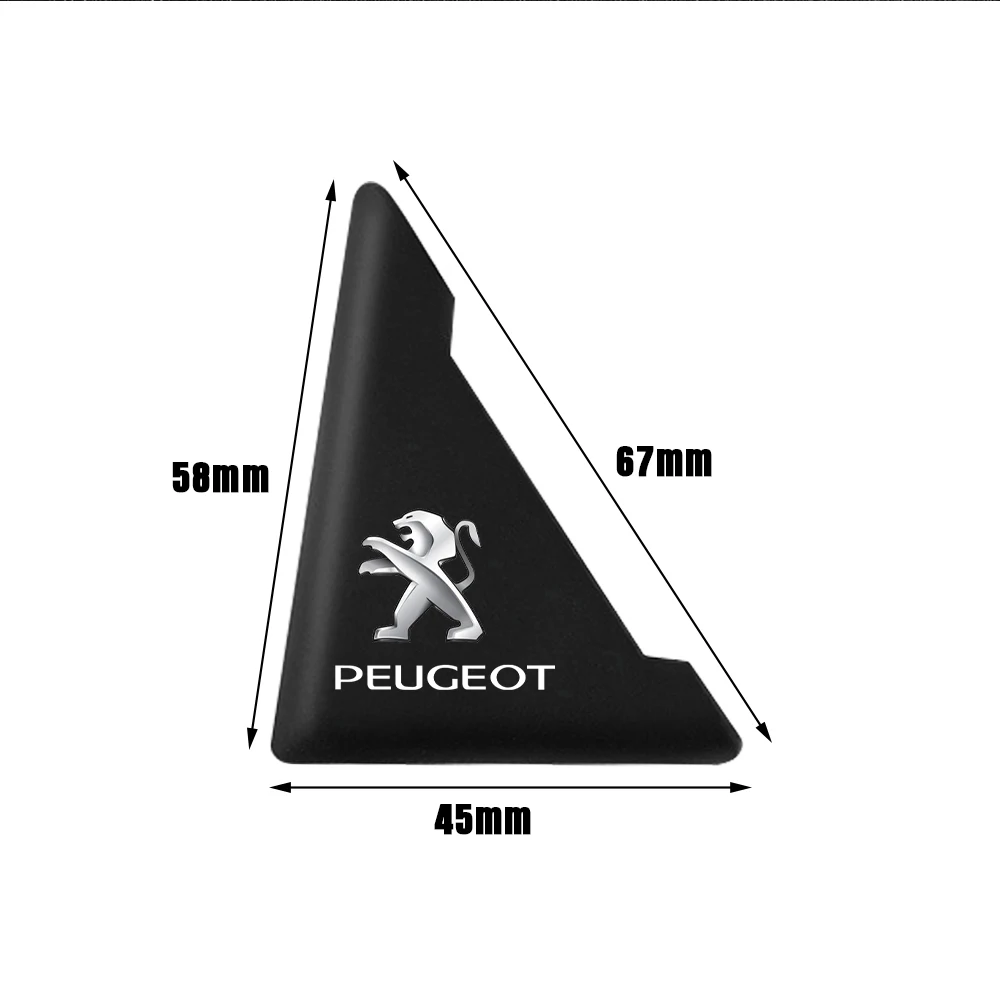 2PCS Silicone Car Badge Door Corner Cover Bumper Crash Scratch Protector Center Cover For Peugeot 408 2008 208 307 3008 508 308 view 4