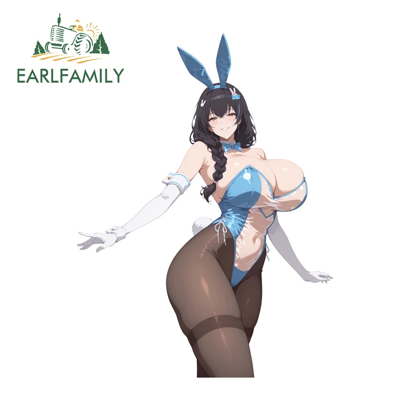 

EARLFAMILY Hentai Breasts Furry Bunny Car Sticker Black Stocking Styling Windows Decor Decal Vibrant Car External Accessories