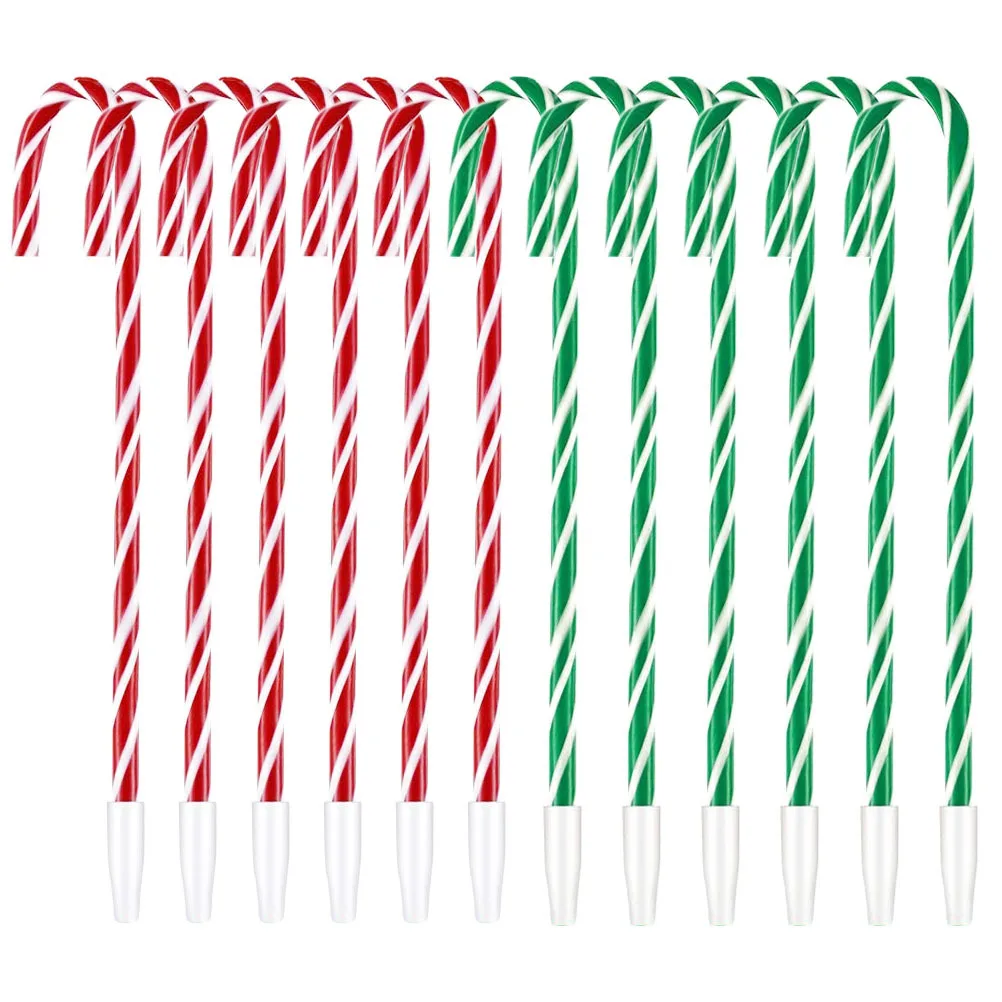 

12Pcs Christmas Pens Candy Cane Gel Ink Pens Creative Xmas Tree Decorations School Writing Supplies Students Stationery