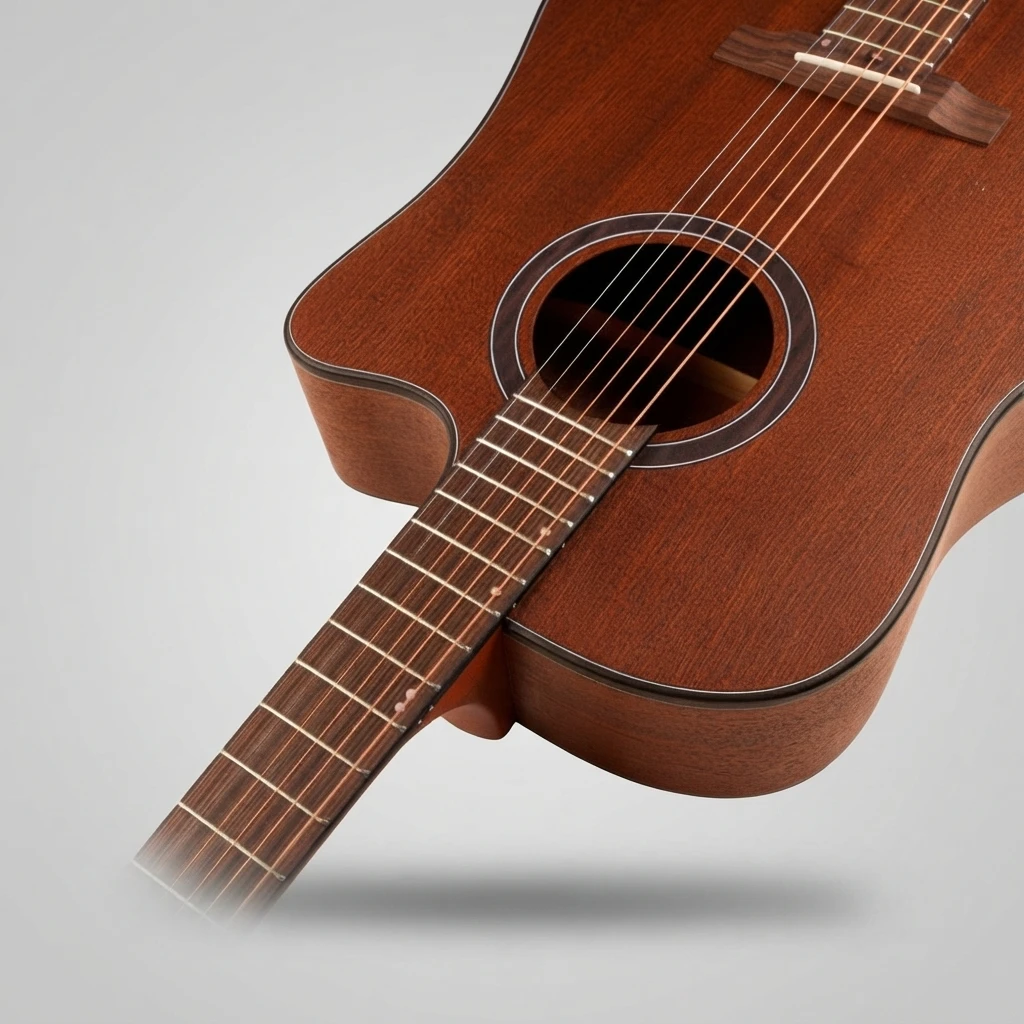 Donkerbruine satijnen afwerkin - Acoustic Guitar Dreadnought recensie en prijs