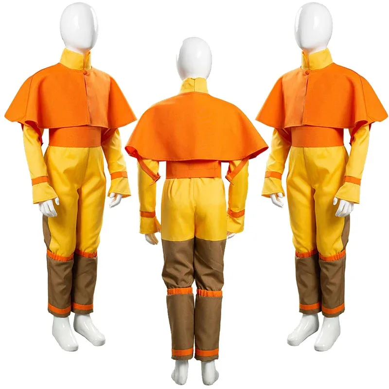 

qq45Kids Cartoon Last Cosplay Airbender Cos Katara Aang Costume Halloween Carnival Gifts Disguise Children Suit For Boys Girls
