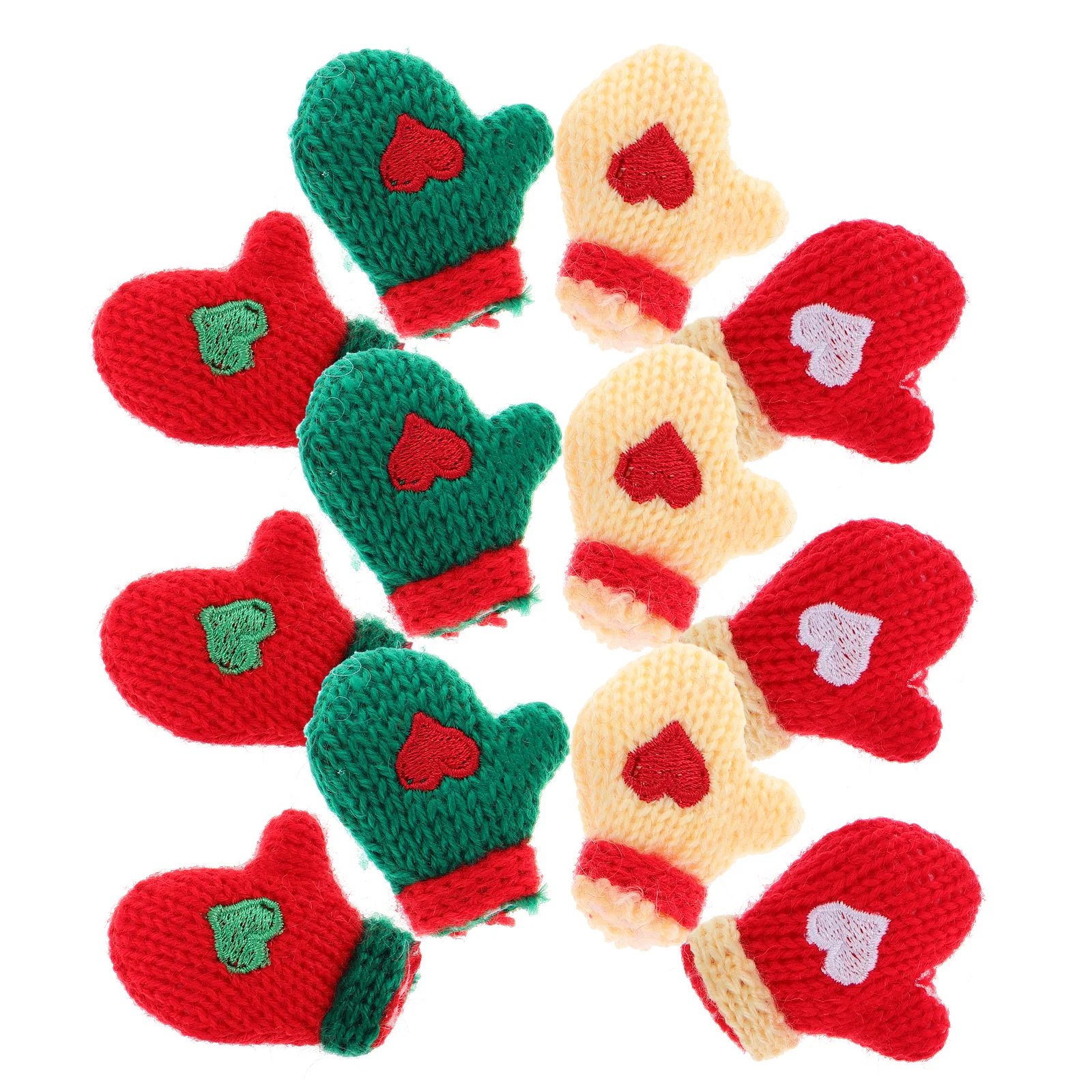 16 Pcs Kids Gloves Christmas Woolen Knitted Decorative Small for DIY Craft Snowman Mini House Decors Women's