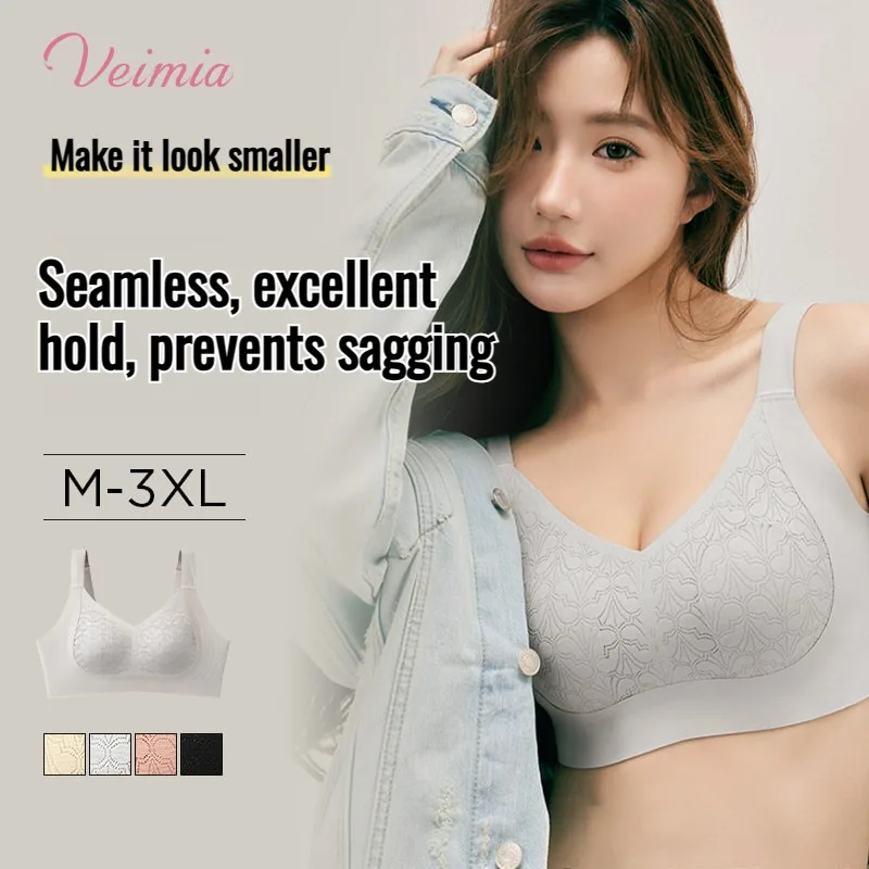 Veimia Rabbit Ear Cups AntiSagging Bra Bra AntiSagging Clothing Matching Comfortable SkinFriendly