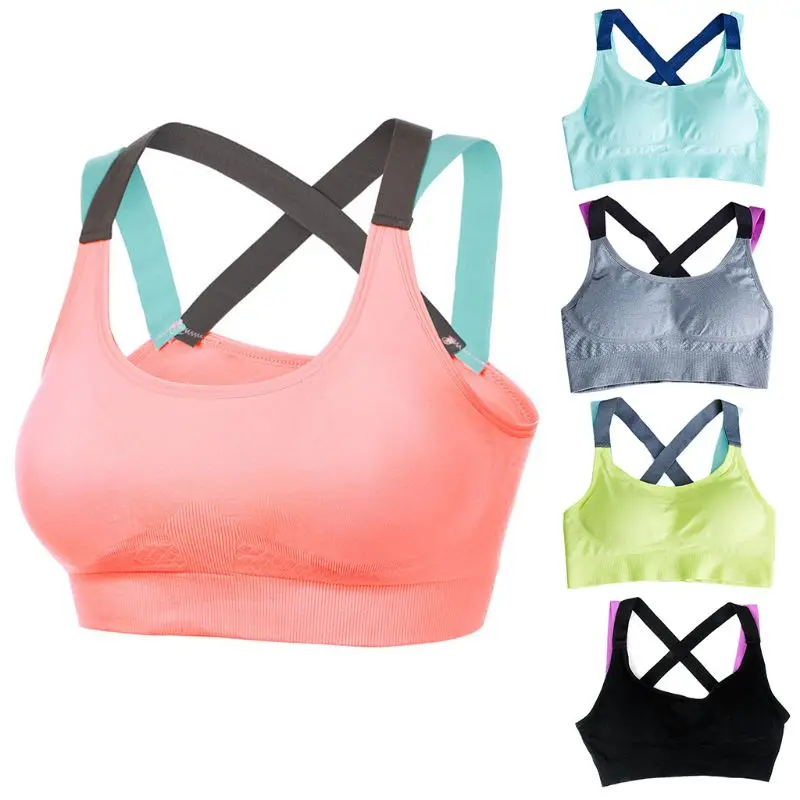 

Women for Cross X-Back Sports Bra Seamless Removable Padded Workout Vest Underwe Dropship