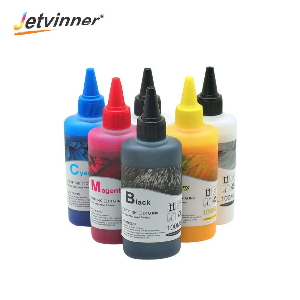 Imagem -03 - Dtf Ink Direct Transfer Film para T-shirt Transferência de Calor para Epson Print Head I3200 Xp600 Tx800 L1800 1390 L805 6x 100ml