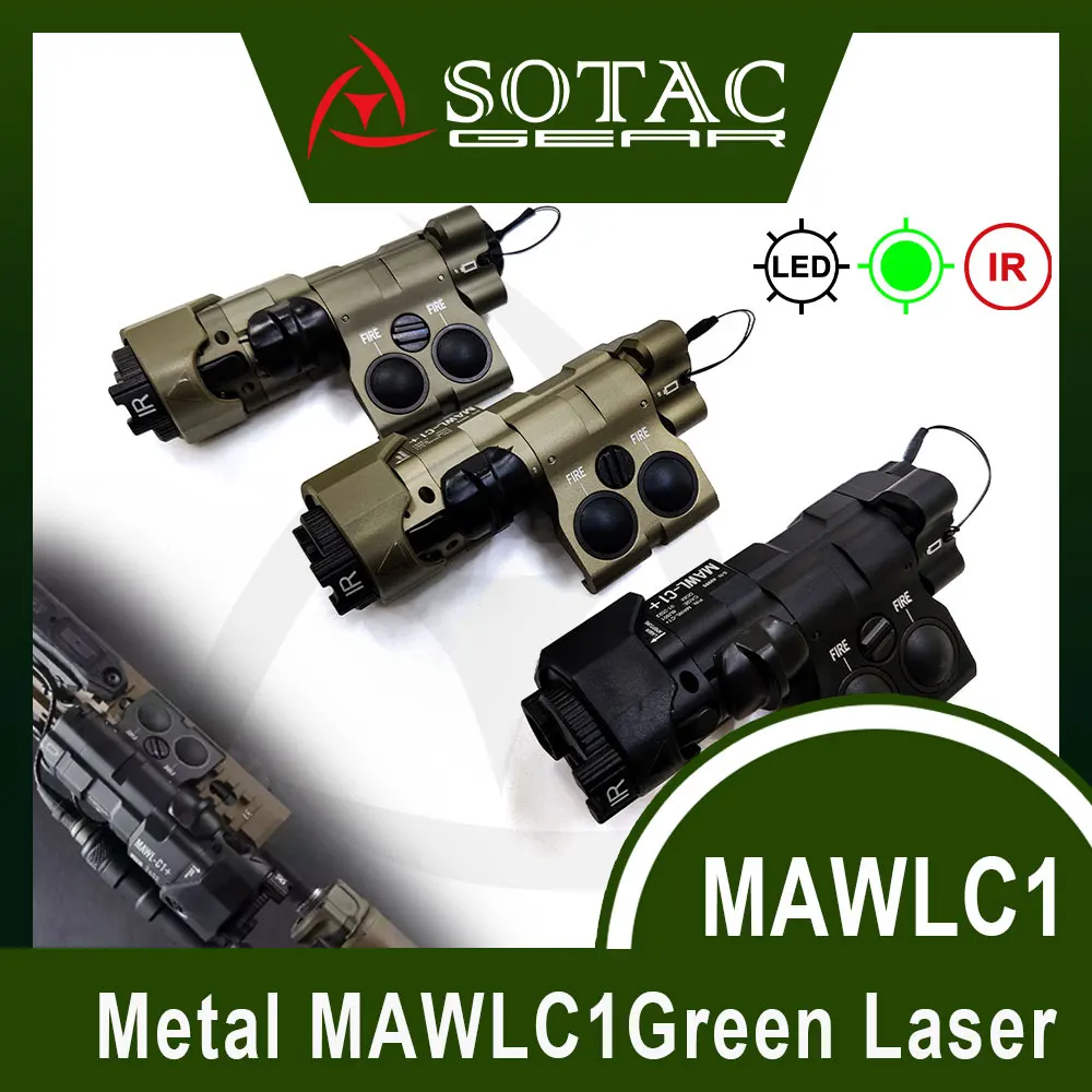 SOTAC Tactiac Metal MAWLC1 Laser Aiming Device LED Light IR Light IR laser Green Lasers with Control Pressure Switch