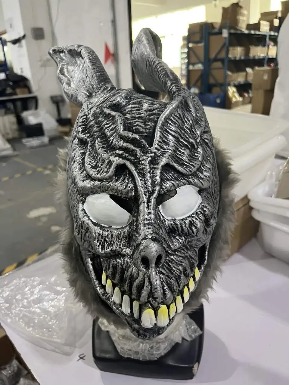 Full Face Headgear Halloween Party Cosplay Costume Props 1PC Scary Ghost Rabbit Mask Horror Plush Bunny Masks Latex