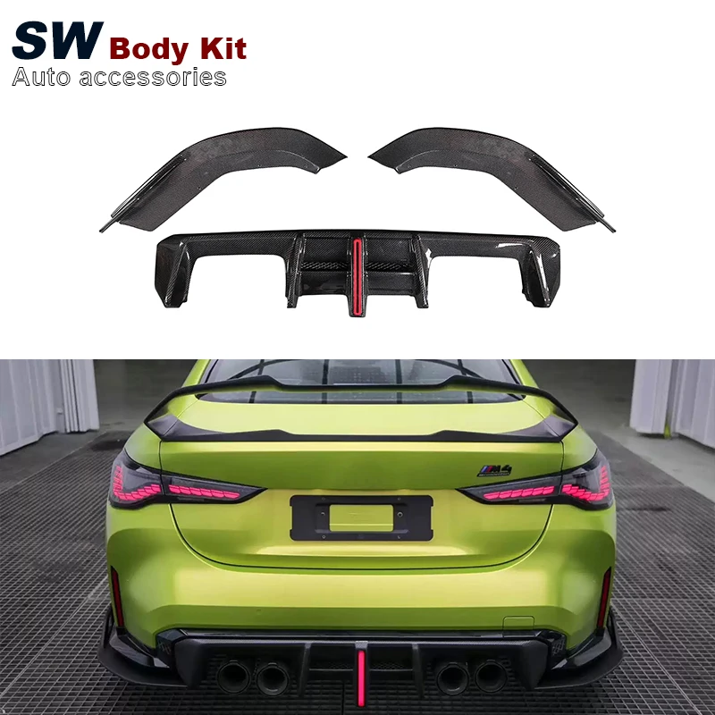 

Carbon Fiber AE Style Rear Diffuser For BMW G80 M3 G82 G83 M4 Upgrade Rear Bumper Splitter Lip Diffuser Cover Trim