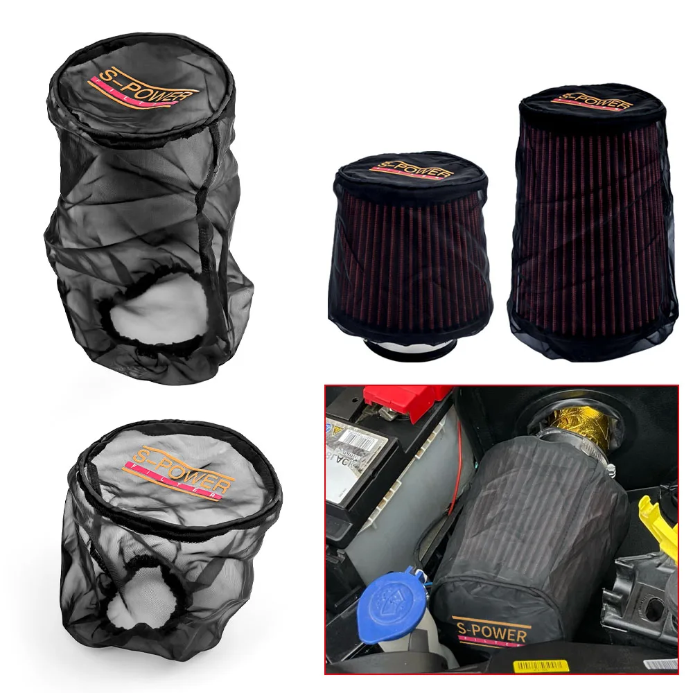 1PC 110mm/155mm Car Air Intake Filter Protective Cover Oilproof Dustproof For Cylindrical High Flow Air Intake Filter Wrap Cover