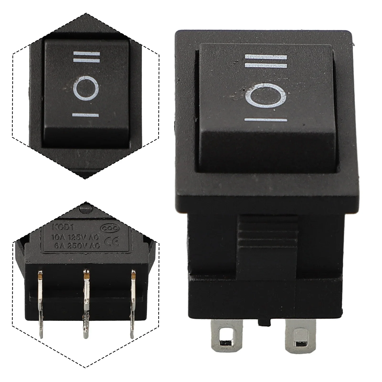 On/Off Rocker Switch 6Pin 3Way Large Rectangle 250v 3A DIY Electrical Project Electrical Equipment Supplies Switch Accessories