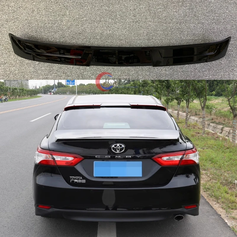 لتويوتا كامري 2018 19 20 21 22 الخلفي الجذع نافذة سقف المفسد أجنحة ABS البلاستيك الأسود الكربون سيارة الضبط الخارجي اكسسوارات