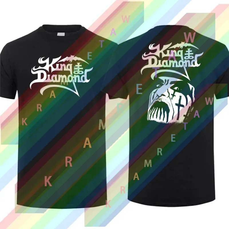 

Men Casual T-shirt King Diamond T Shirt two-sided Graphic Summer Short Sleeves 100% Cotton Sports Tops S-3XL Cool Tee