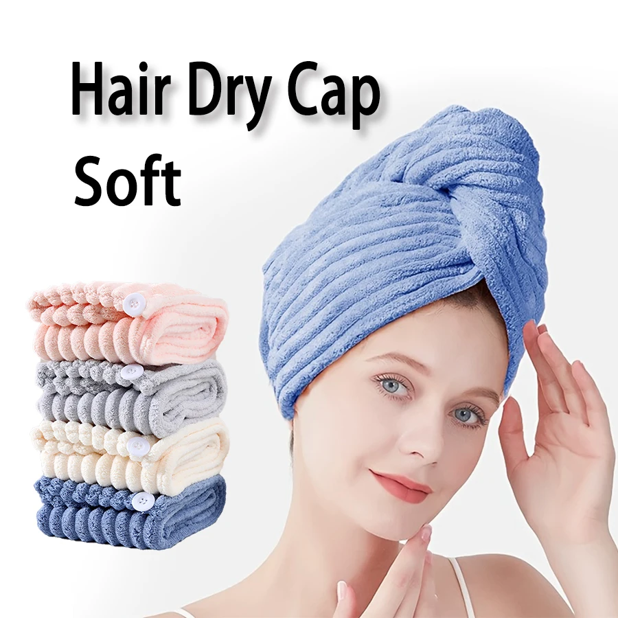 Gorro para el cabello seco para mujer, absorbente, grueso, suave, ligero, de secado rápido, multiusos como pañuelo para la cabeza, 2 uds.