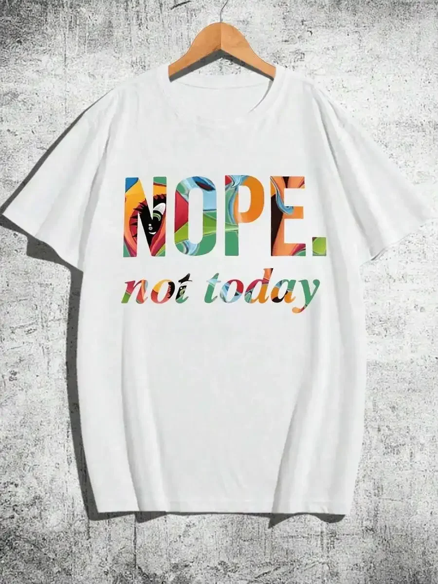 220 Grams Round Neck Short Sleeve Men's T-Shirt, Creative Printing Pattern, Simple Design, Knitting Process, Soft And Comfortabl