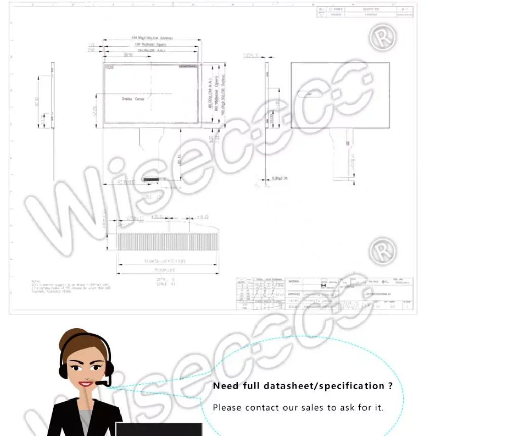 Wisecoco 8-дюймовый AT080TN52 комплект платы драйвера ЖК-экрана, 800x480 RGB 50 контактов, для монитора DIY, промышленного управления, встроенных систем