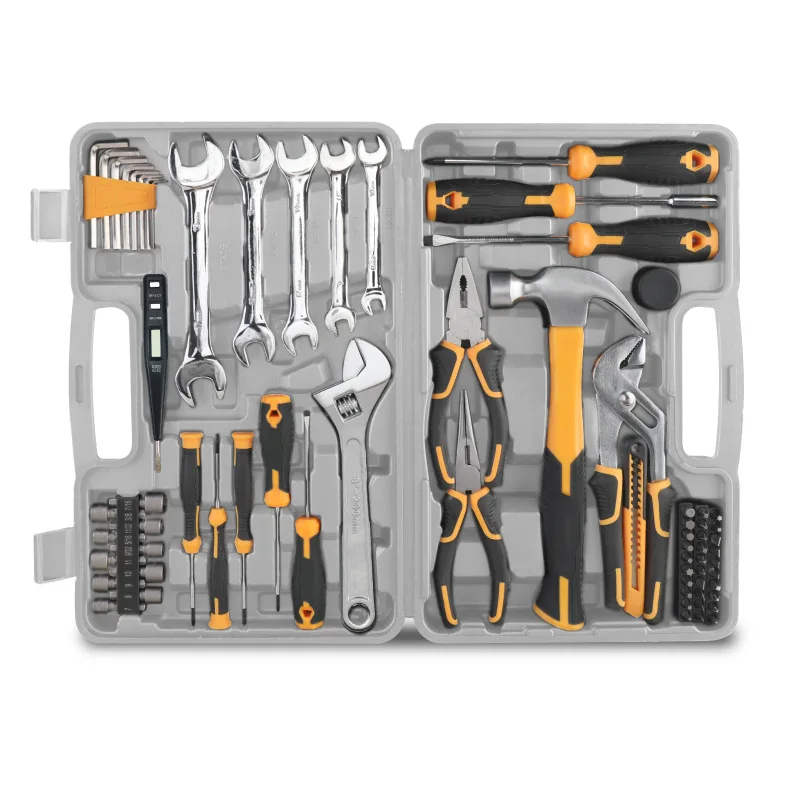 69-Piece Tool Set Croissant Hammer Water Pump Pliers Multifunctional Household Hardware Toolbox Repair