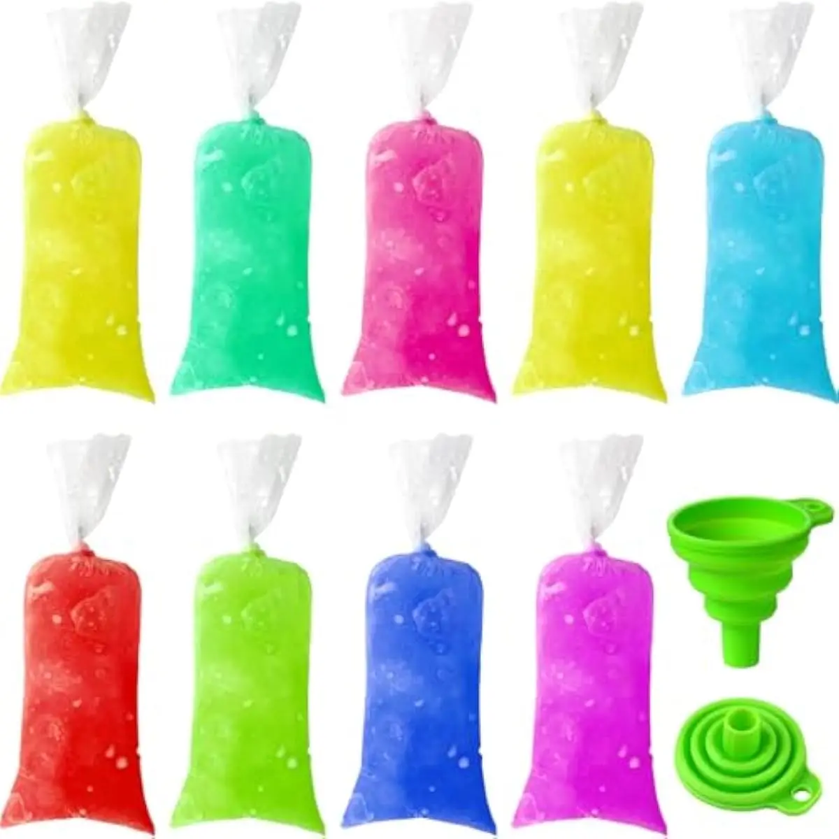 200 Pcs Ice Pop Bag 2 x 8 in with Funnel Popsicle Freeze Mold