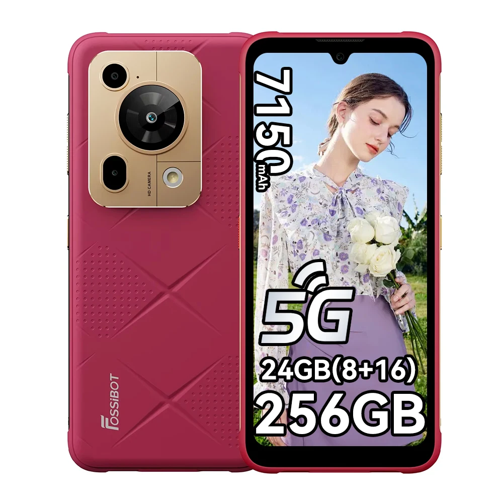 Fossibot F112 Pro 5G Android 14 Robuuste Smartphone 24GB (8+16) 256GB 6.88" HD+ 7150mAh Mobiele Telefoon 50MP Camera NFC Mobiel