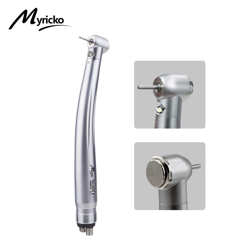 NSK Type Dental LED High Speed Handpiece E-generator Integrated Standard Head Ceramic Bearing Push Button 3 Water Spray 2/4 Hole