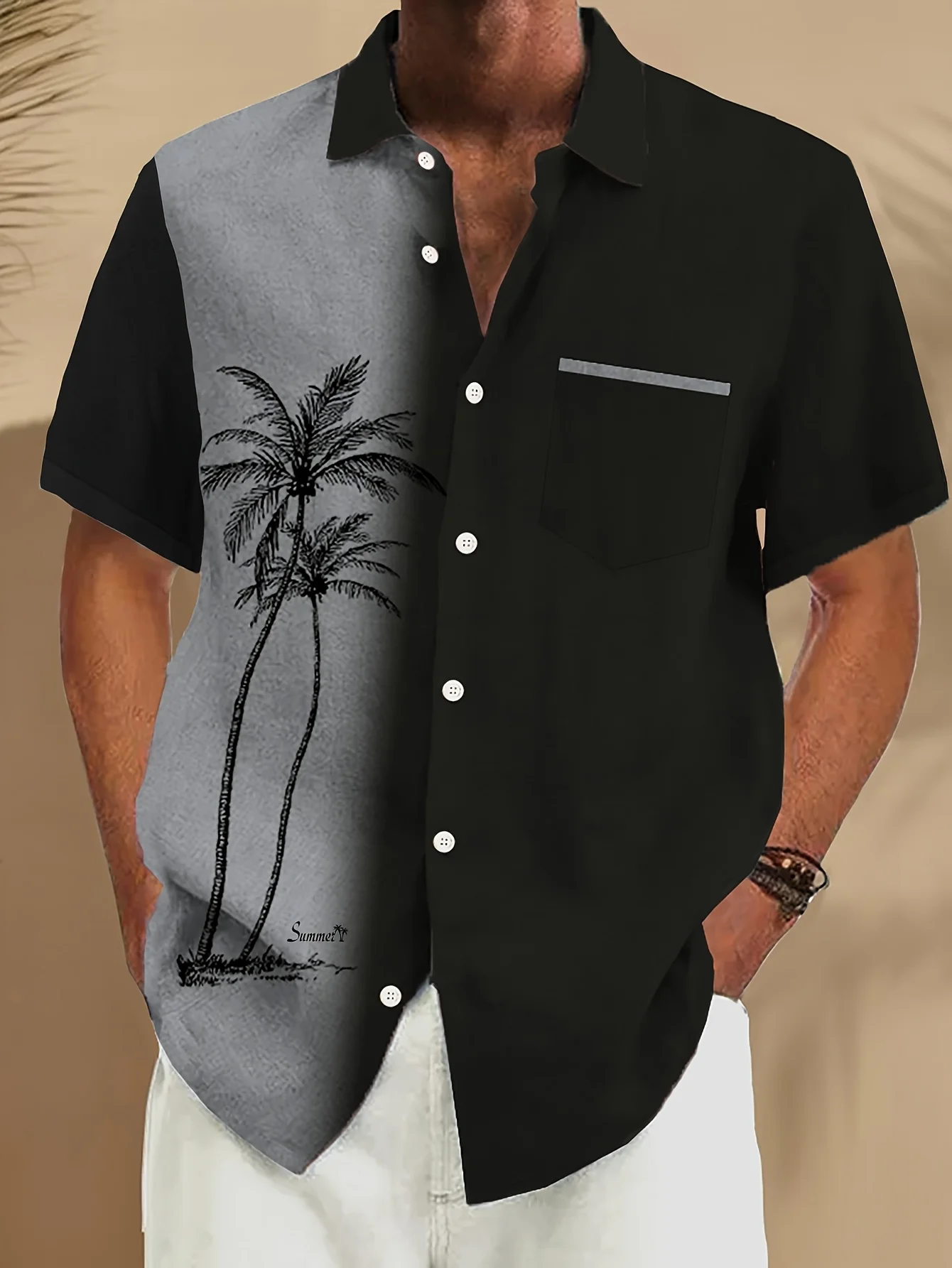 The new men's short-sleeved shirt for summer 2025 is breathable lightweight casual and fashionable with 3D printed beach wear