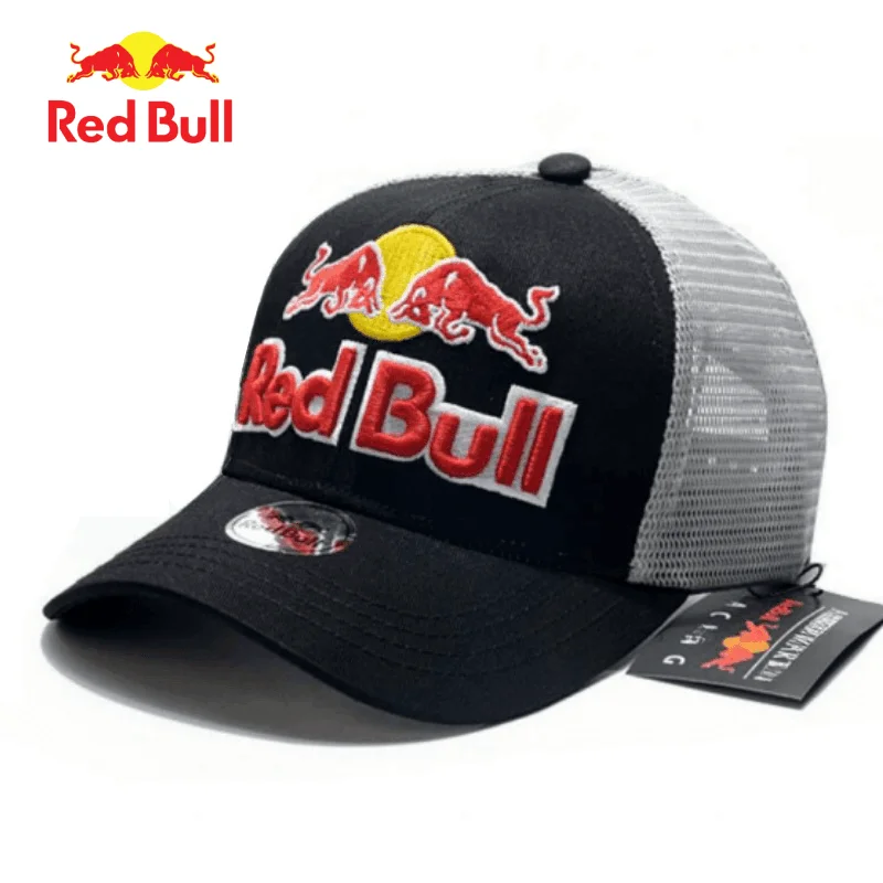 High quality Red Bull baseball cap, men\'s and women\'s cycling cap, mesh cap, fashionable embroidery, casual sports duckbill cap