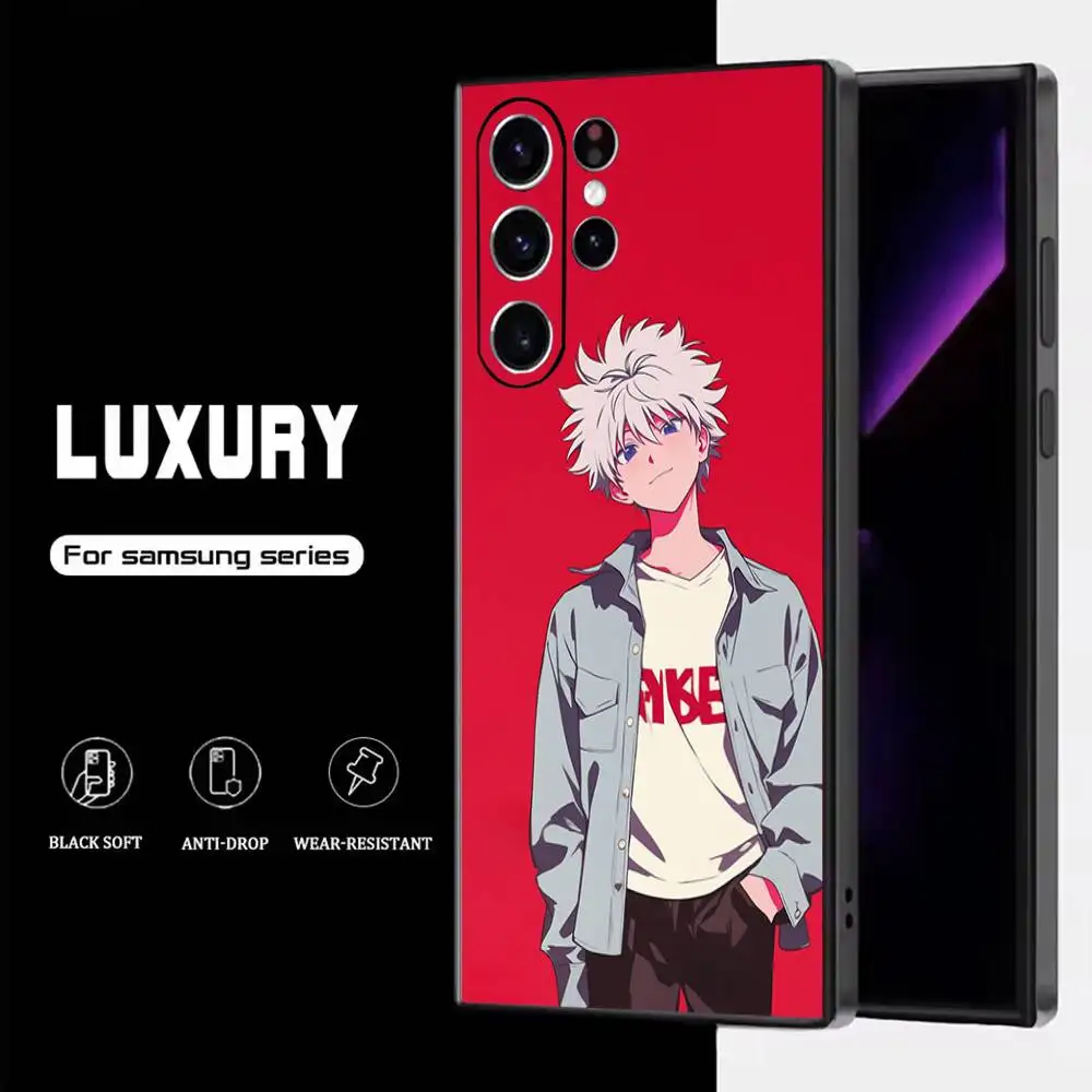 Funda de teléfono K-Killua z-zoldyck para Samsung S25,S24,S23,S22,S21,S20,S10,Ultra,Plus,Lite,FE,funda negra de silicona suave