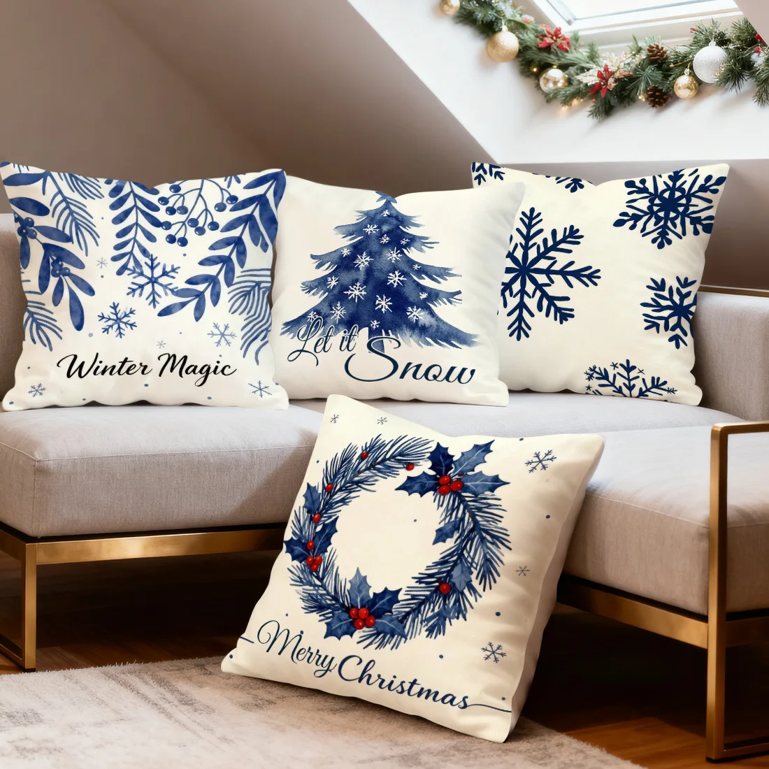 Beige Navidad 4 Uds… - image