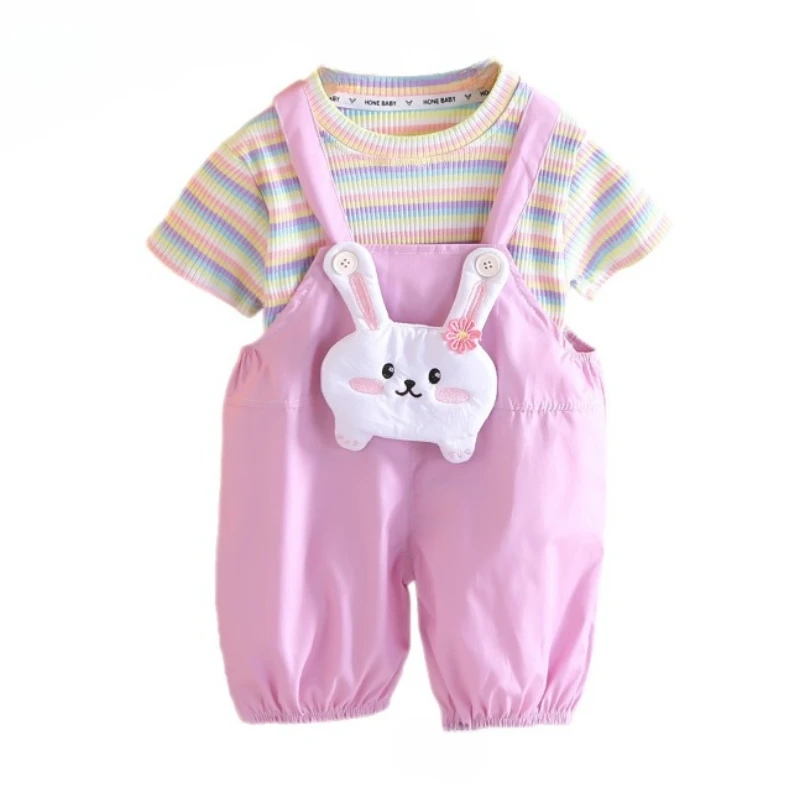 

New Summer Baby Girls Clothes Suit Children Fashion Short Sleeved T-Shirt Shorts 2Pcs/Sets Infant Casual Outfits Kids Clothing