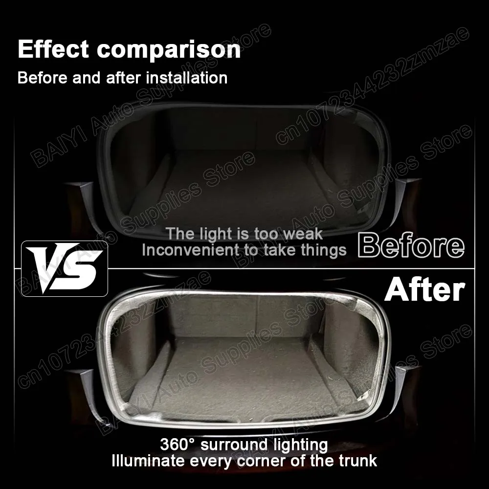 For Tesla MODEL 3 Highland Car Trunk Light Bar, Plug & Play Rear Luggage Decoration Lights, LED Car Interior Atmosphere Light