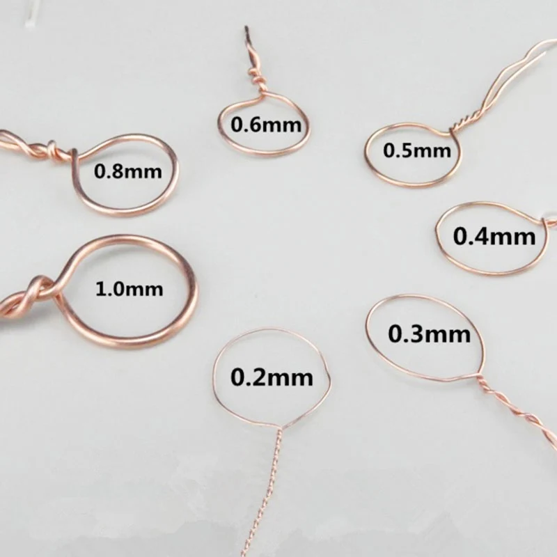 1-axis Pure Copper Wire Diameter 0.2/0.3/0.4/0.5/0.6/0.8/1.0mm Making Finding Copper Thread Jewelry Beading Rope DIY Material