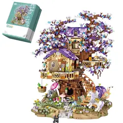 3991Pcs Elf Tree House Building Kit MOC Modular Sakura Tree House Street View Building Block Model Toys Set Gift for Kids Adults