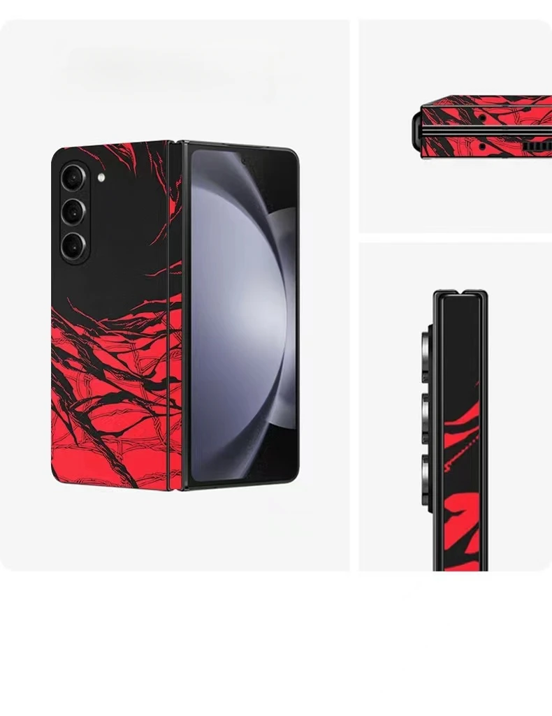Colorful Anti-Scratch Stickers For Samsung Galaxy Z Fold 5 4 6 7 Fold5 Fold4 Protective Decal Skin Cover Back Film