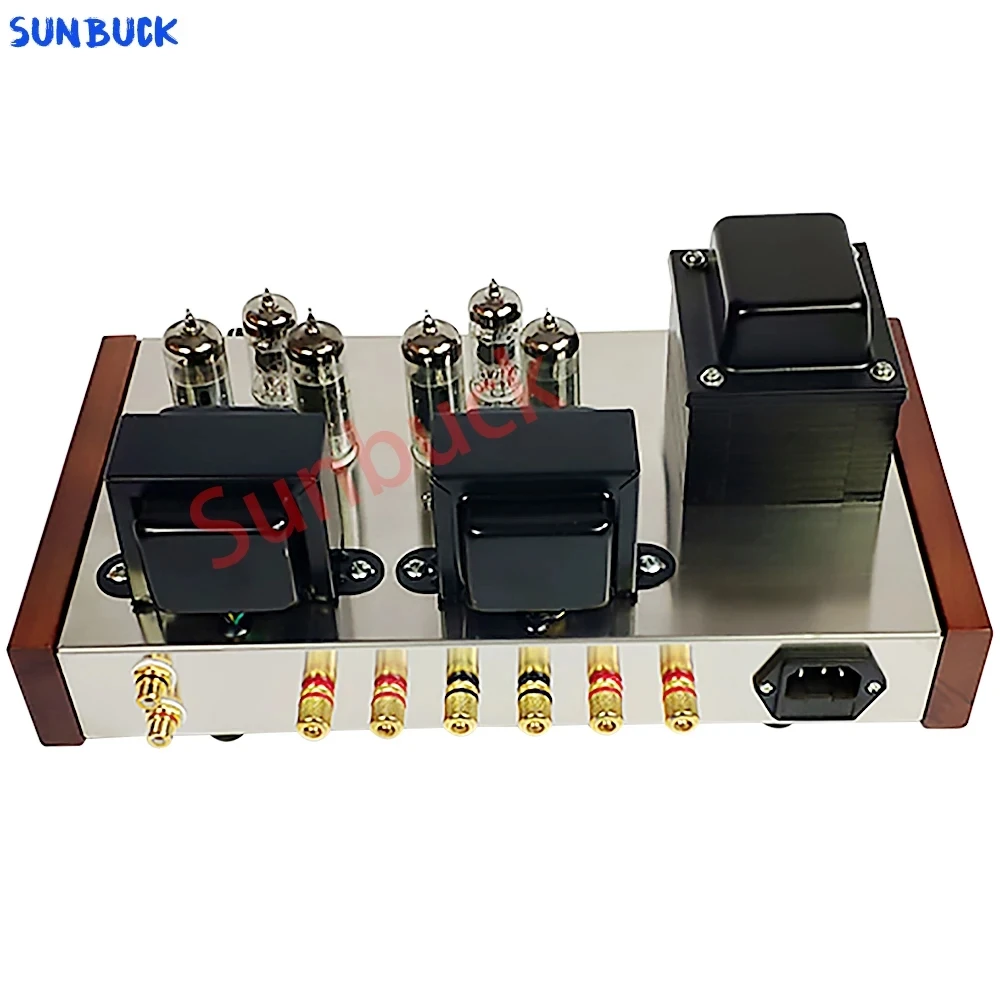 Sunbuck Amplifier daya tabung vakum, kit DIY tabung dorong tarik 12W 2.0 saluran 6F2 6p1