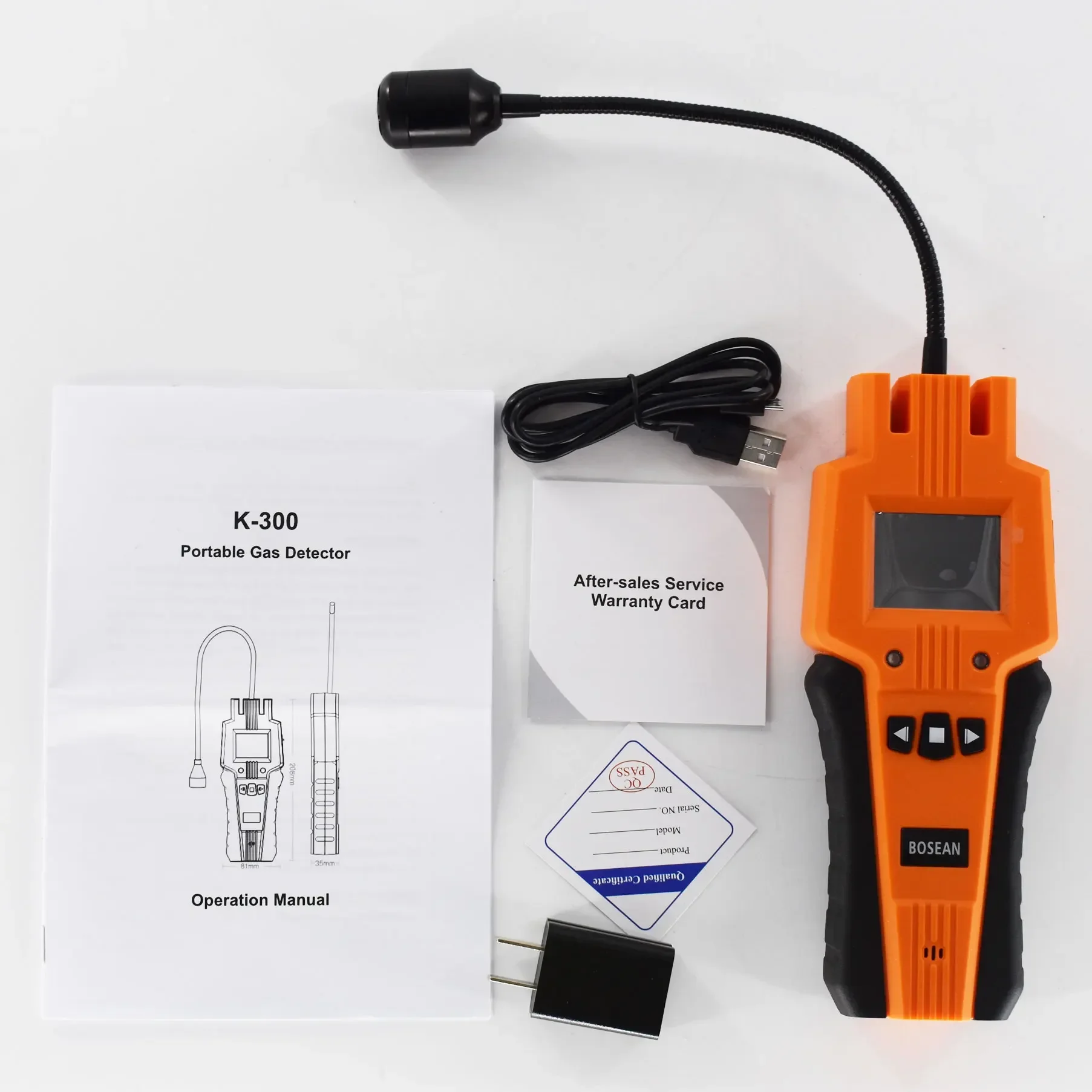 Portable Hydrogen Gas Detector K-300 Digital H2 Leak    Analyzer Audible  Visual Vibration Alarm