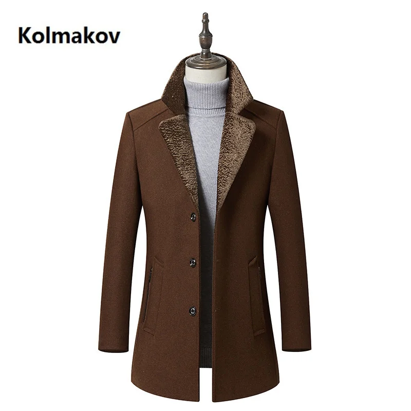 

2024 New arrival Men's Coats Classic Wool Jackets Mans turndown collar Spring en Men Slim Fit Windbreakers Trench Coat