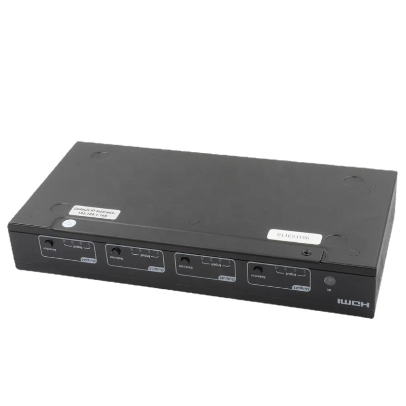 4x4 HDMI Matrix 4K@60Hz 18Gbps HDMI Matrix HDCP 2.2 Panel Button, Local IR, RS232 Control 4x output with 4xSPDIF Audio