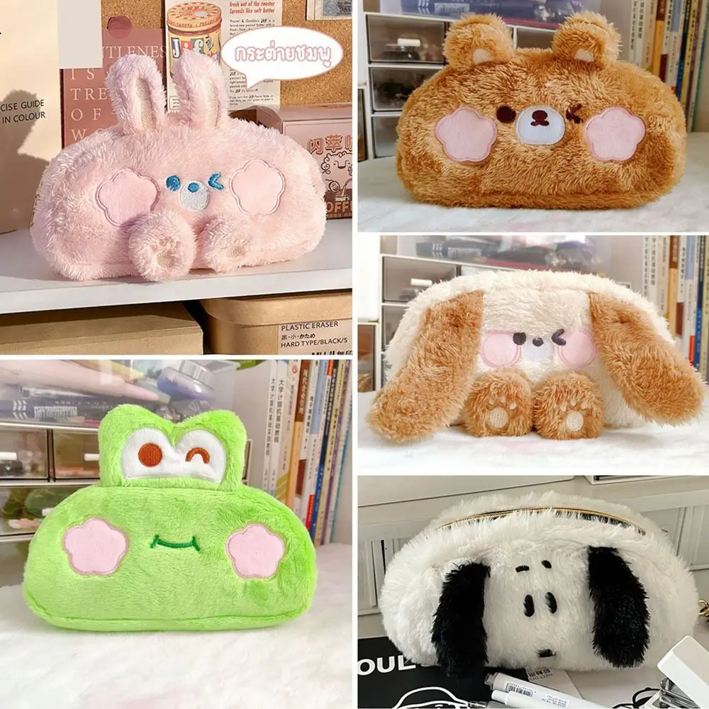 High Quality Plush Stationery Storage Bag Large-capacity Portable Pen Bag Multi-function Pencil Case