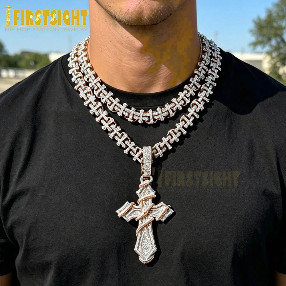 iced-out-jesus-thorn-cross-pendant-necklace-for-men-bling-cz-cubic-zirconia-charm-cross-cuban-link-chain-hip-hop-fashion-jewelry